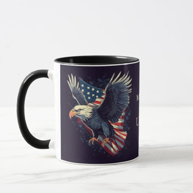 Taza Nombre personalizado Águila americana (Izquierda)