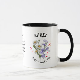 Taza Nombre personalizado APRIL Nacimiento Mes Flor cri