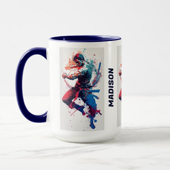Taza Nombre personalizado Artes marciales (Izquierda)