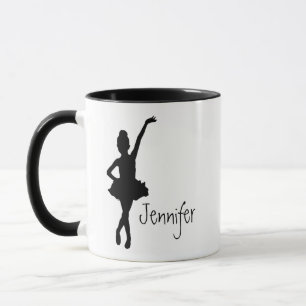 Taza Nombre personalizado Ballerina Ballet Dancer Silho