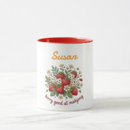 Taza Nombre personalizado Berry Good en Mahjong Retro