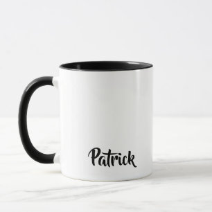 Taza Nombre personalizado blanco plano