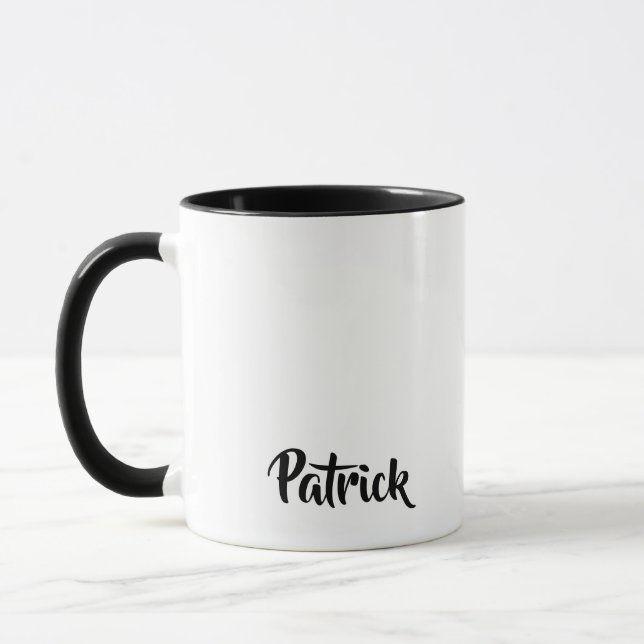 Taza Nombre personalizado blanco plano (Izquierda)