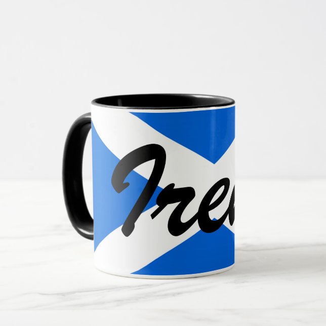 Taza Nombre personalizado Blindaje de la bandera escoce (Anverso izquierdo)