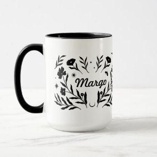 Taza Nombre personalizado botánico de flor silvestre ce