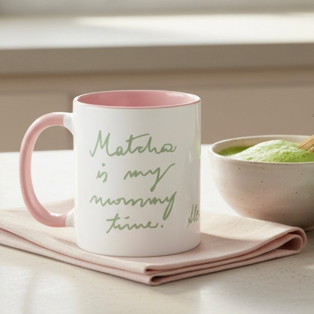 Taza Nombre personalizado breve guión de té mami matcha (Subido por el creador)