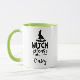 Taza Nombre personalizado 'Bruja por favor'