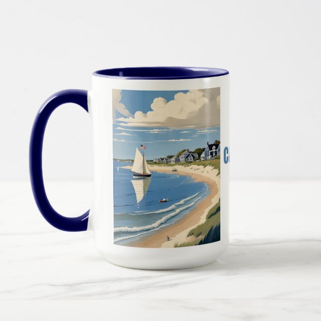 Taza Nombre personalizado Cabo Cod Massachusetts (Izquierda)