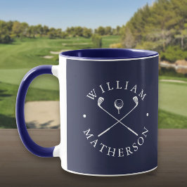 Taza Nombre Personalizado Clubes De Golf Navía Azul Y B