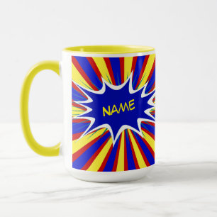 Taza Nombre personalizado Coffee Mug de superhéroe de 