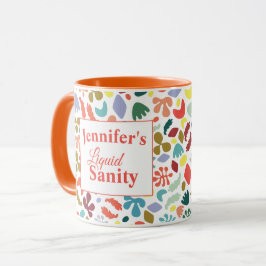 Taza Nombre personalizado colorido de sanidad líquida
