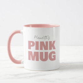 Taza Nombre personalizado con letra cursiva rosa dulce