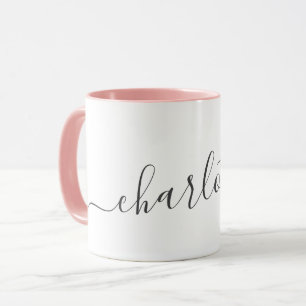 Taza Nombre personalizado con letra manuscrita minimali
