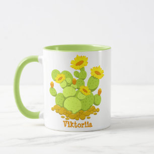 Taza Nombre personalizado de Crazy Plant Lady Cute Cact