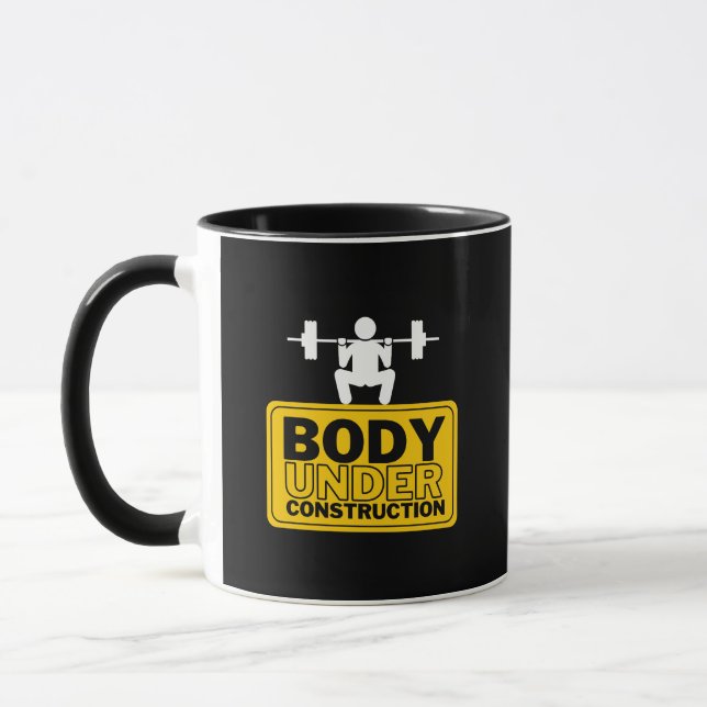 Taza Nombre personalizado de cuerpo bajo construcción (Izquierda)