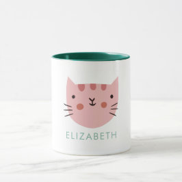 Taza Nombre personalizado de gato rosado
