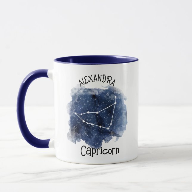 Taza Nombre personalizado de la constelación nocturna e (Izquierda)