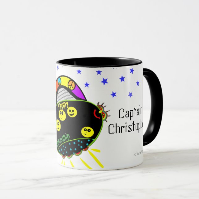 Taza NOMBRE personalizado de la nave espacial Guay Happ (Anverso derecho)