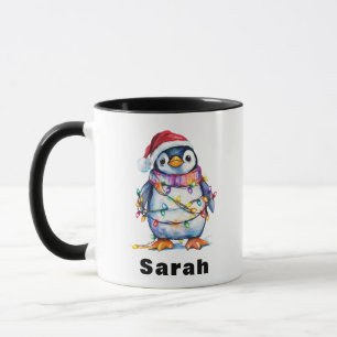 Taza Nombre personalizado de las luces de los Navidades