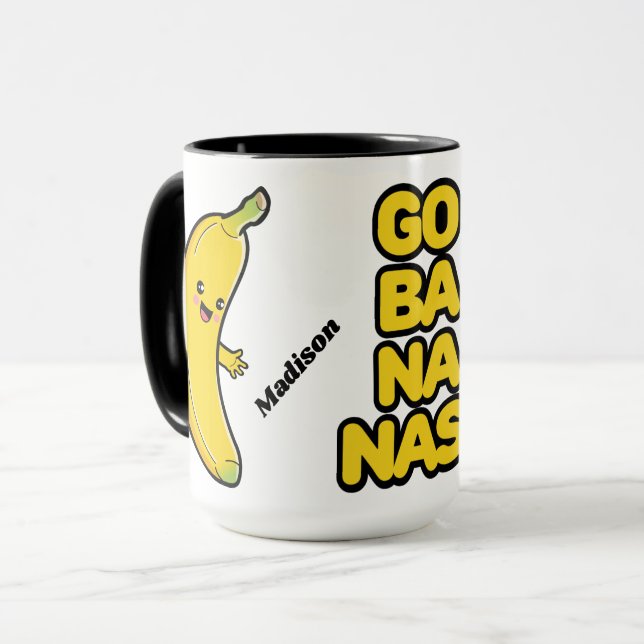 Taza Nombre personalizado de los plátanos de cuta (Anverso izquierdo)