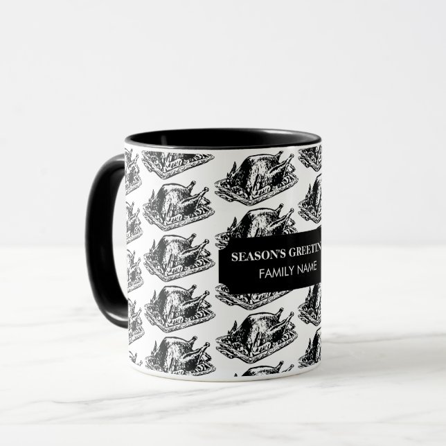 Taza Nombre personalizado de navidades del Día de Acció (Anverso izquierdo)