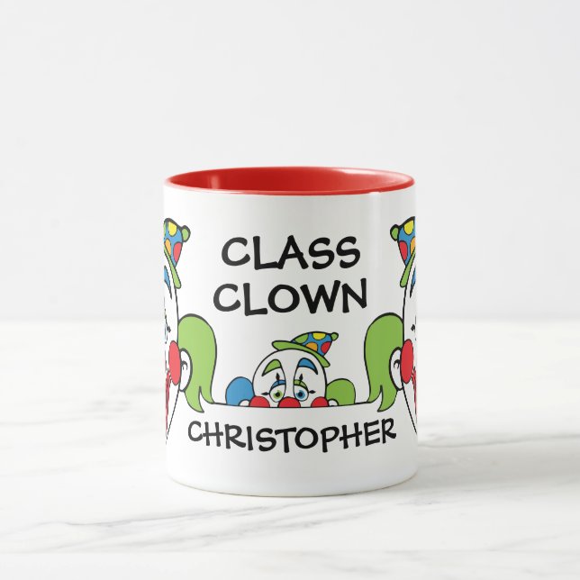 Taza Nombre personalizado de payaso de clase (Centro)