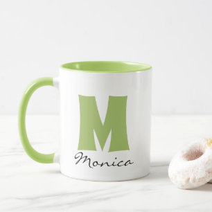 Taza Nombre personalizado de script y monograma