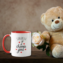 Taza Nombre personalizado del Día de San Valentín
