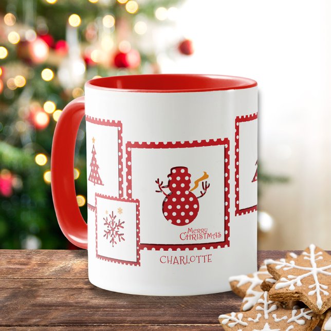 Taza Nombre personalizado del invierno de las vacacione (Subido por el creador)
