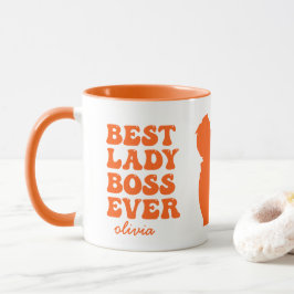 Taza Nombre personalizado del Naranja retro de Best Lad