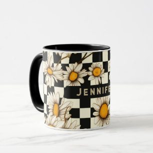 Taza Nombre personalizado del tablero de ajedrez Retro