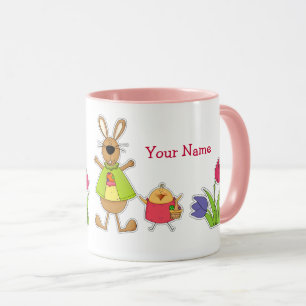 Taza Nombre personalizado Divertido conejillo conejito 