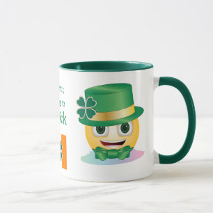 Taza Nombre personalizado Emoji irlandesa con Gorra y S