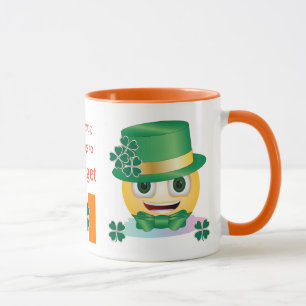 Taza Nombre personalizado Emoji irlandesa con Gorra y S