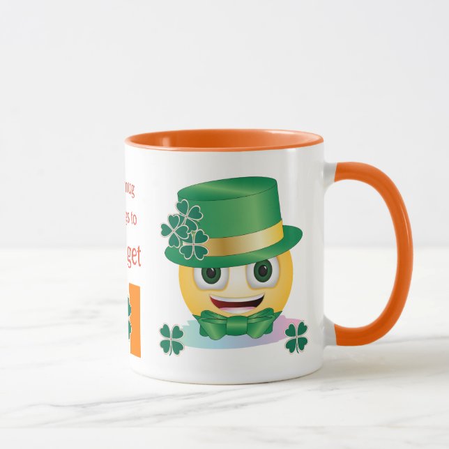 Taza Nombre personalizado Emoji irlandesa con Gorra y S (Derecha)