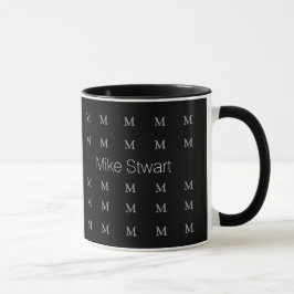 Taza nombre personalizado en blanco y negro / personali