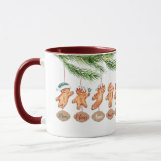 Taza Nombre personalizado familia Navidades arte Ginger