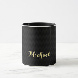 Taza Nombre personalizado Faux Gold del moderno patrón 
