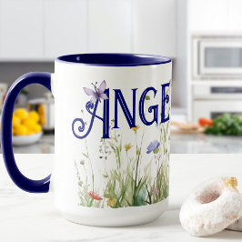 Taza Nombre personalizado Flores silvestres