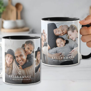 Taza Nombre Personalizado Foto de Familia Simple