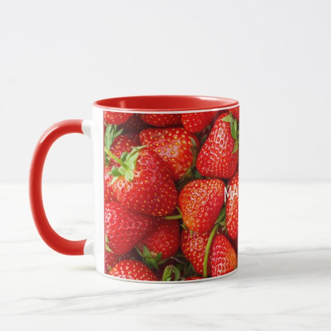 Taza Nombre personalizado Fresas (Izquierda)