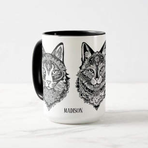 Taza Nombre personalizado Gatos ornamentales