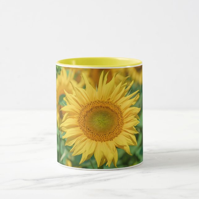 Taza Nombre personalizado Girasol (Centro)