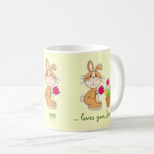 Taza Nombre personalizado Gracioso regalo de conejo de  (Anverso derecho)