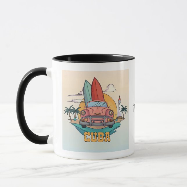 Taza Nombre personalizado Ilustracion de Cuba (Izquierda)