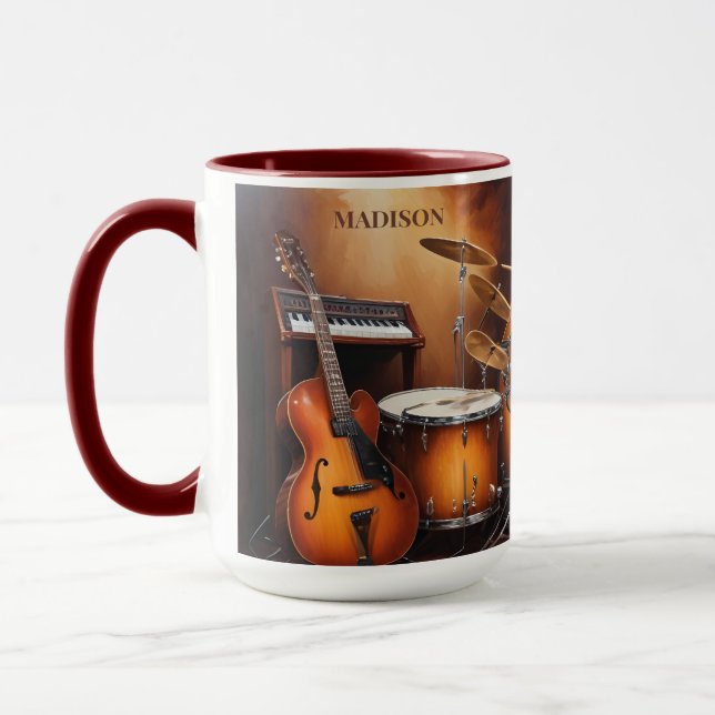 Taza Nombre personalizado Instrumentos musicales (Izquierda)