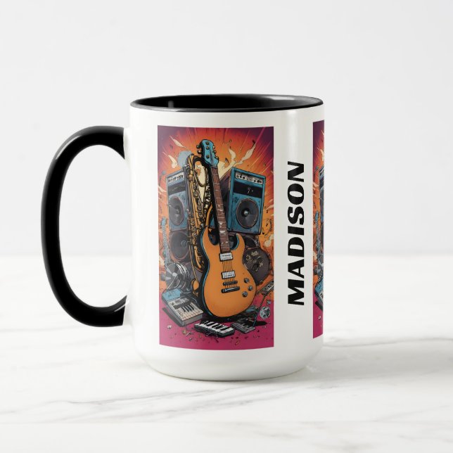 Taza Nombre personalizado Instrumentos musicales (Izquierda)