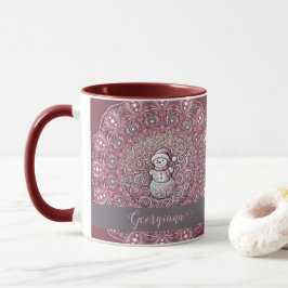 Taza Nombre personalizado lindo Manala singulares rosad