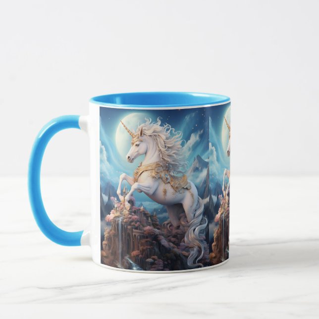 Taza Nombre personalizado lindo unicornio (Izquierda)