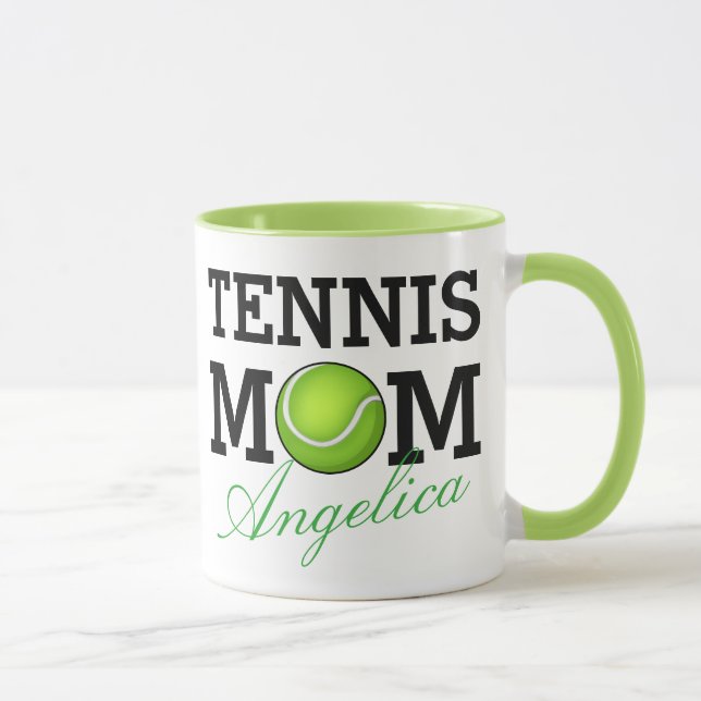 Taza Nombre personalizado mamá del tenis (Derecha)